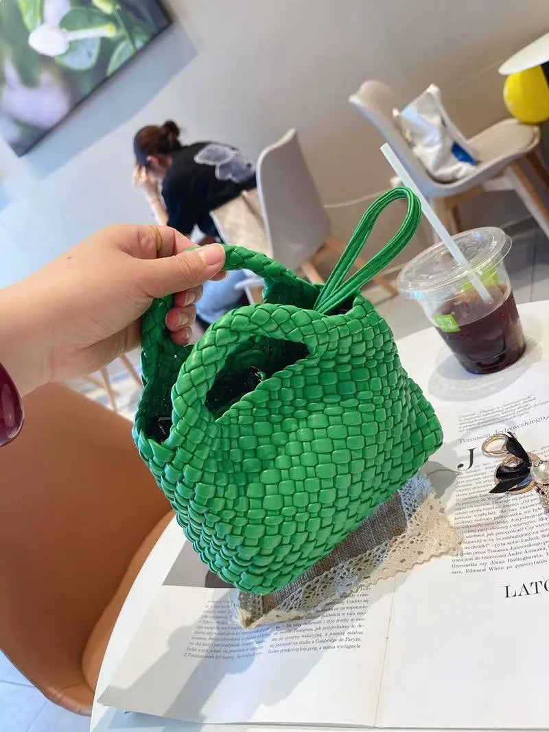Hanrted Woven  Buet Bag Women's Crossbody Handbag Handheld Basket Bag Sli American Retro Sle Daily Use