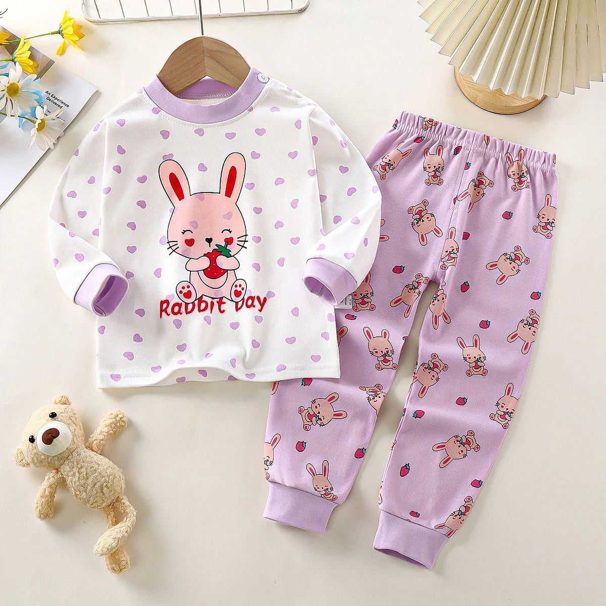 Pajama Sets for Children Loungewear Long Sleeve Kid Boy Girl Clothes Cute Deisgn Lightweight Comfortable Fabric Sleepwear Outfit