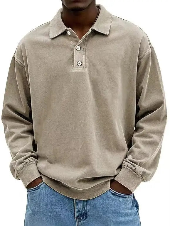 2025 Men Long Sleeve Polo Shirts Mens Breathable Tees Casual Golf Polo Shirt Work T-Shirt Pullover Tops Man Bottoming Polo Shirt