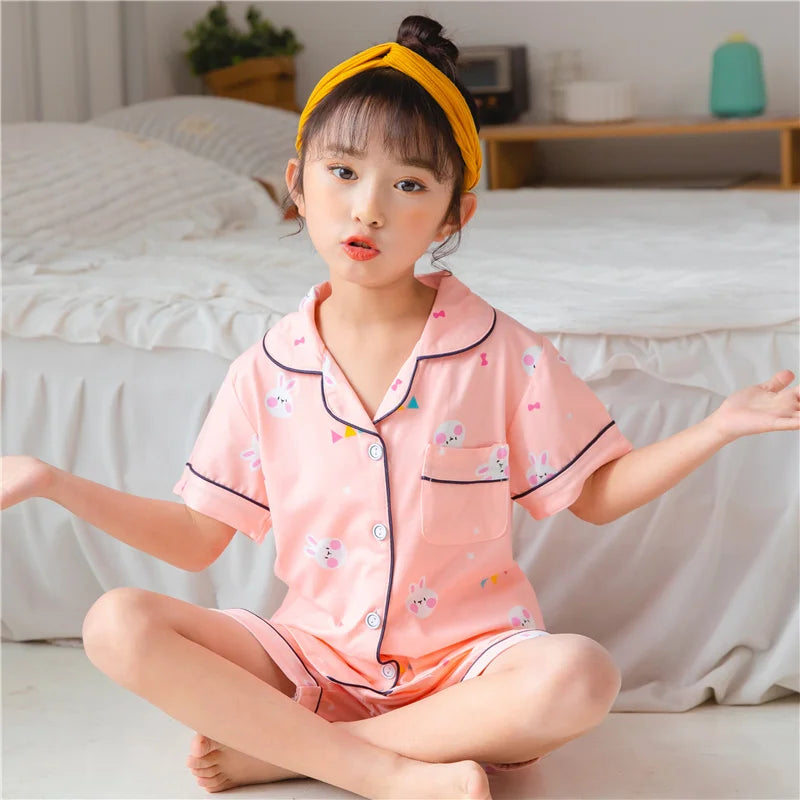 Girls Pajamas Sets 2 to 3 4 5 6 7 8 9 10 11 12 Years Long Sleeve Kids Pijamas Rabbit Print Toddler Girl Pyjama Spring Autumn Pjs