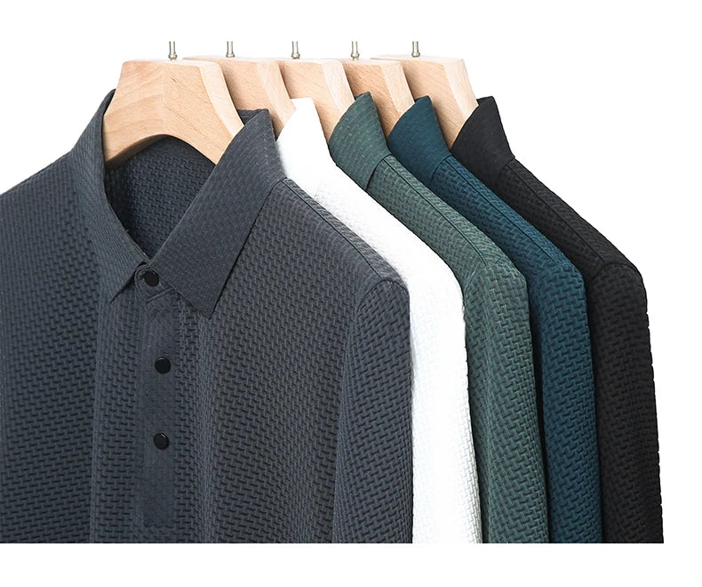 Summer Short Sleeve Polo Shirts Men Turn-Down Collar Anti-Wrinkle Solid Polos Tops Breathable Male Business Casual Tees Tshirts