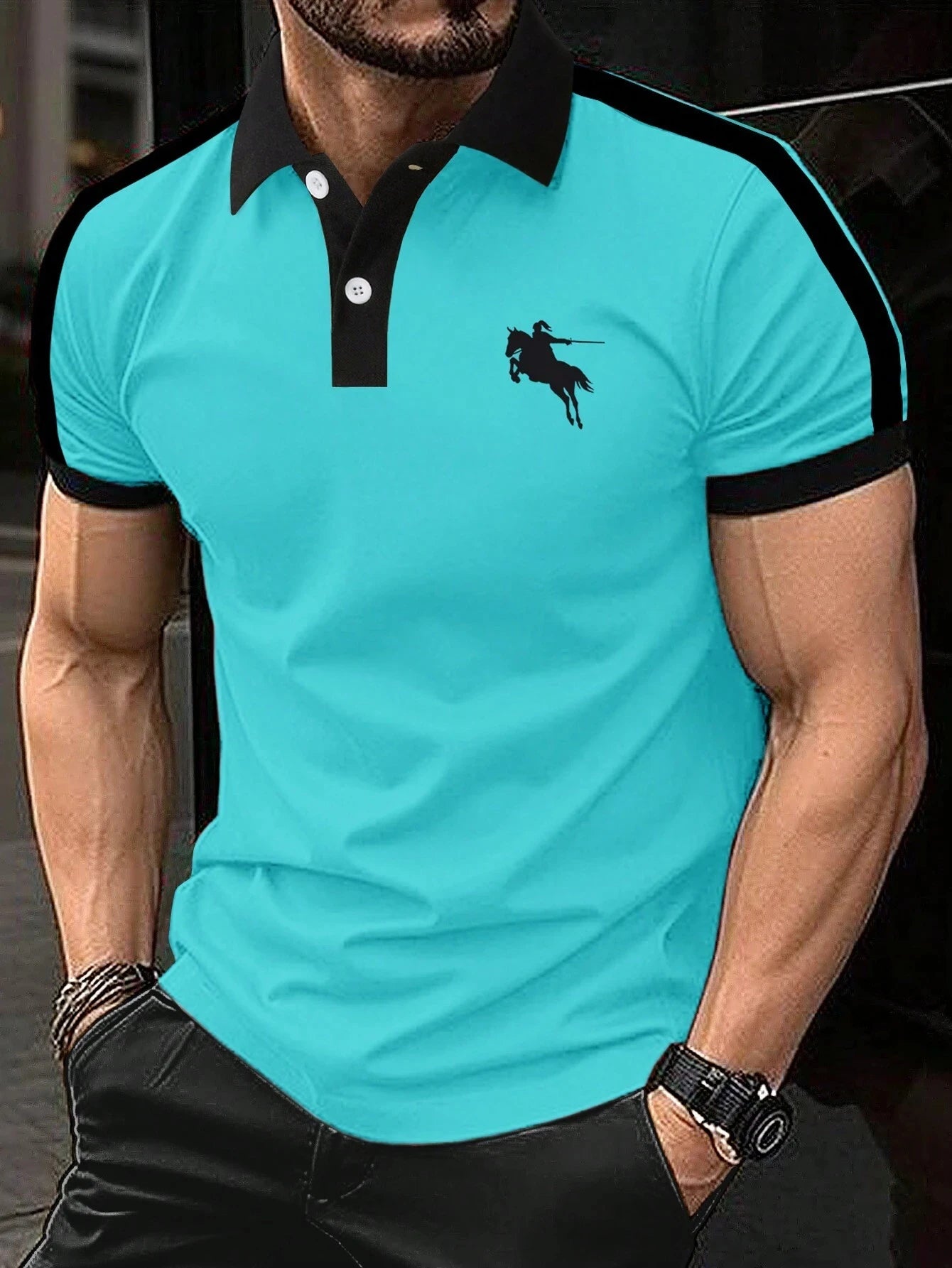polo shirt man Print Polo TShirt For Men Fashion Lapel Button Tops Business Casual Short Sleeve T-Shirts Golf polo shirts herren