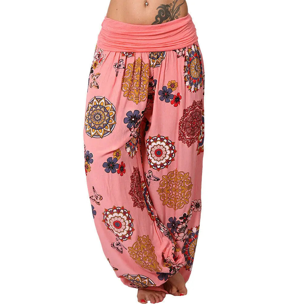 Women's Clothing Haren Pants New Digital Print Long Wide Leg Pants Retro Casual Pants Vacation Style Party Outfit