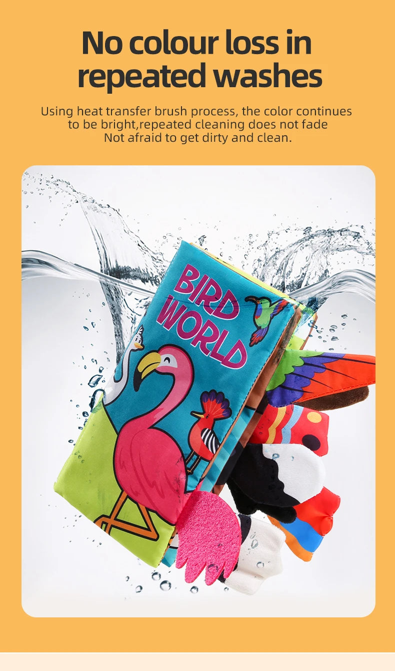 Baby Cloth Book 6 Pages 0-3 Year Old Early Education Parent-child Interaction Baby Toys For 0-3 Year Old Newborn Gifts