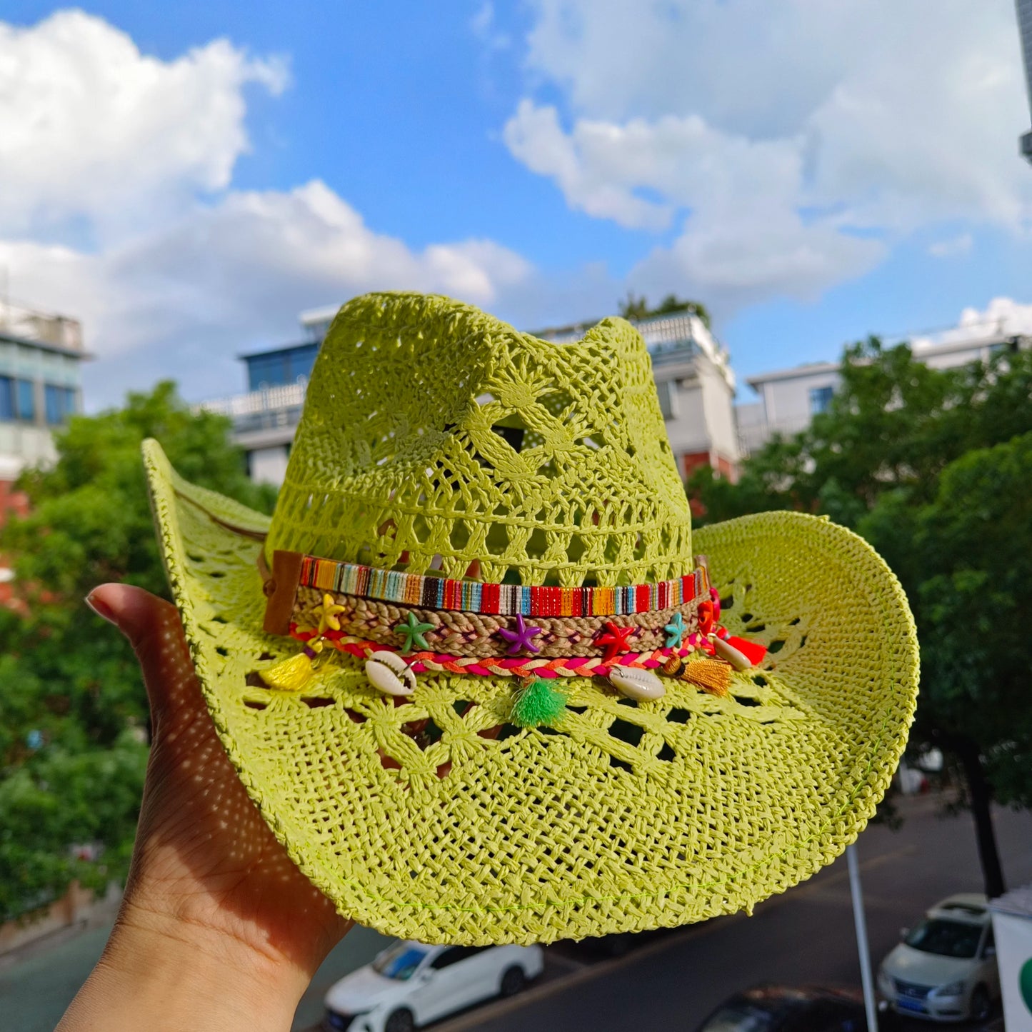 hats straw cowgirl western hat  mexican hat  retro curling hat western cowboy hat outdoor riding hat travel sports hat