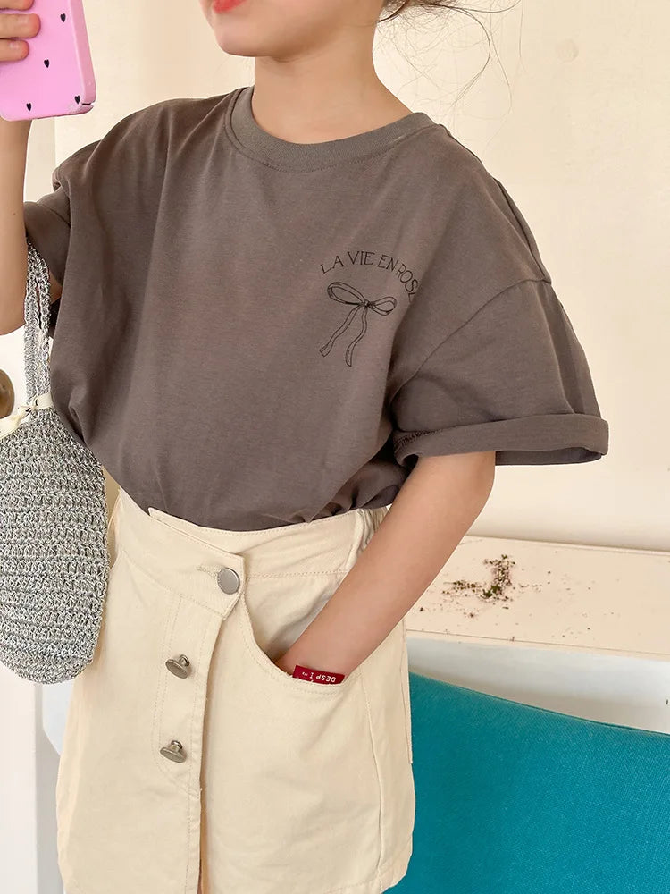 Kids Clothes Girl Children Short Sleeved Girl Clothes Summer T Shirt Tops Children Clothing  Boy Cloth Ropa De Niña Ropa De Niño