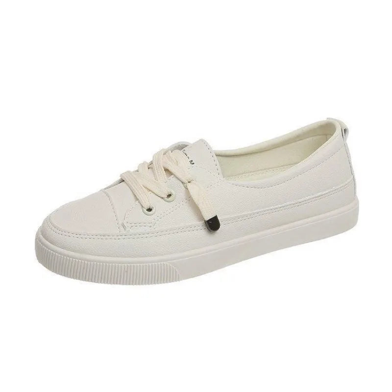 Women's Shoes 2024 New PU Leather Comfortable Casual Sports Shoes Fashionable Versatile Flat White Shoes