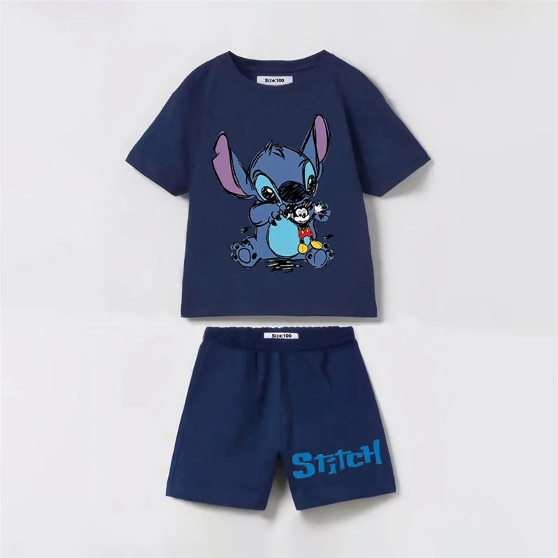 Summer Children Boy Outfits Fashion Cartoon Casual Tshirt Top + Shorts Cute Cotton Baby Clothes Suits