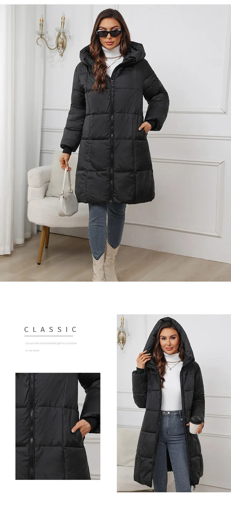 Women Long Coat 2024 New Autumn Winter Parkas Female Thick Down Cotton Coat Femme Casual Short Warm Thick Outerwear Ladies Top