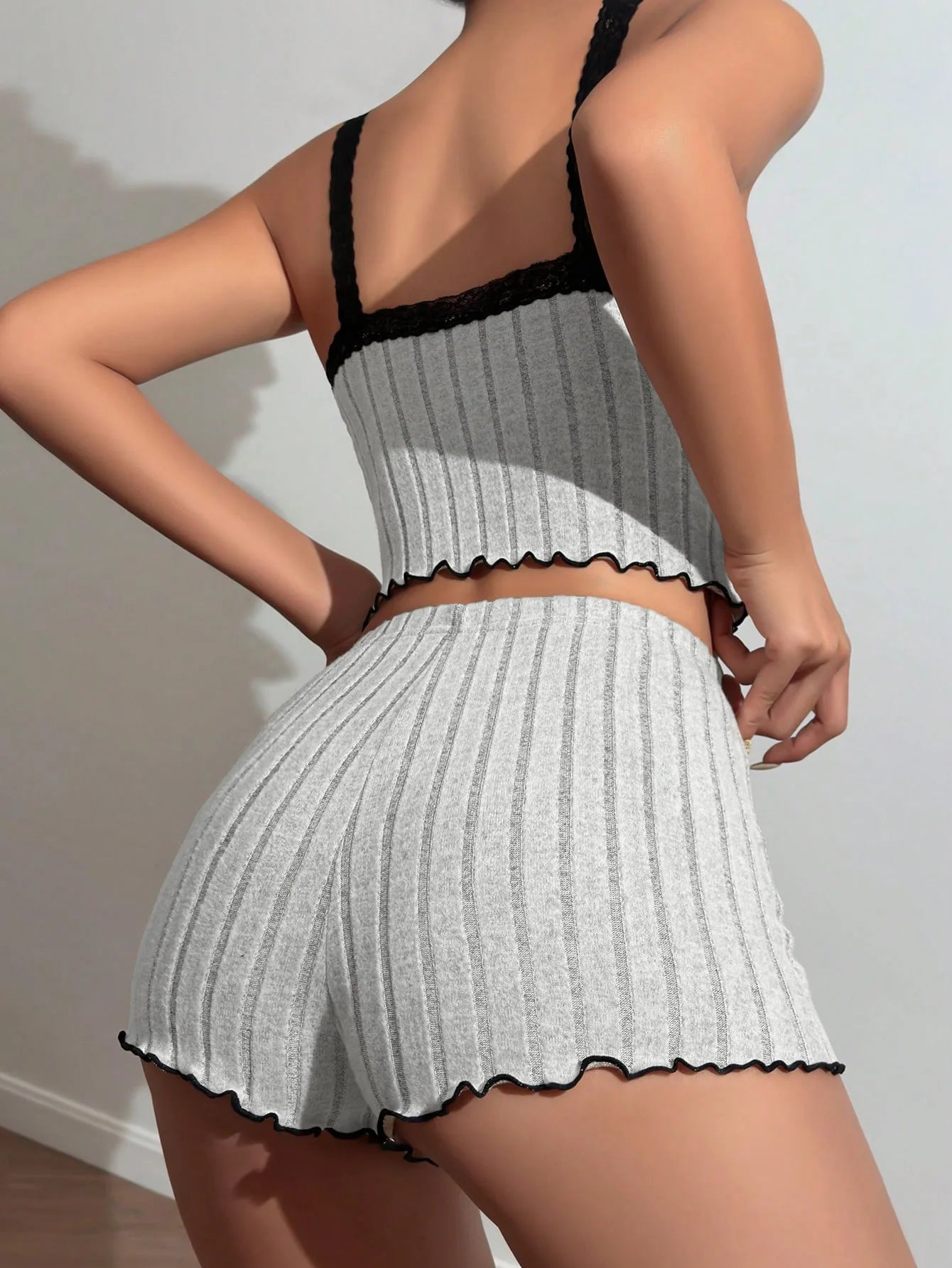 Pajama Suit Suspender Shorts Sexy Bow Print Milk Silk Suit Comfortable Home Wear Women's Pajama Suit
