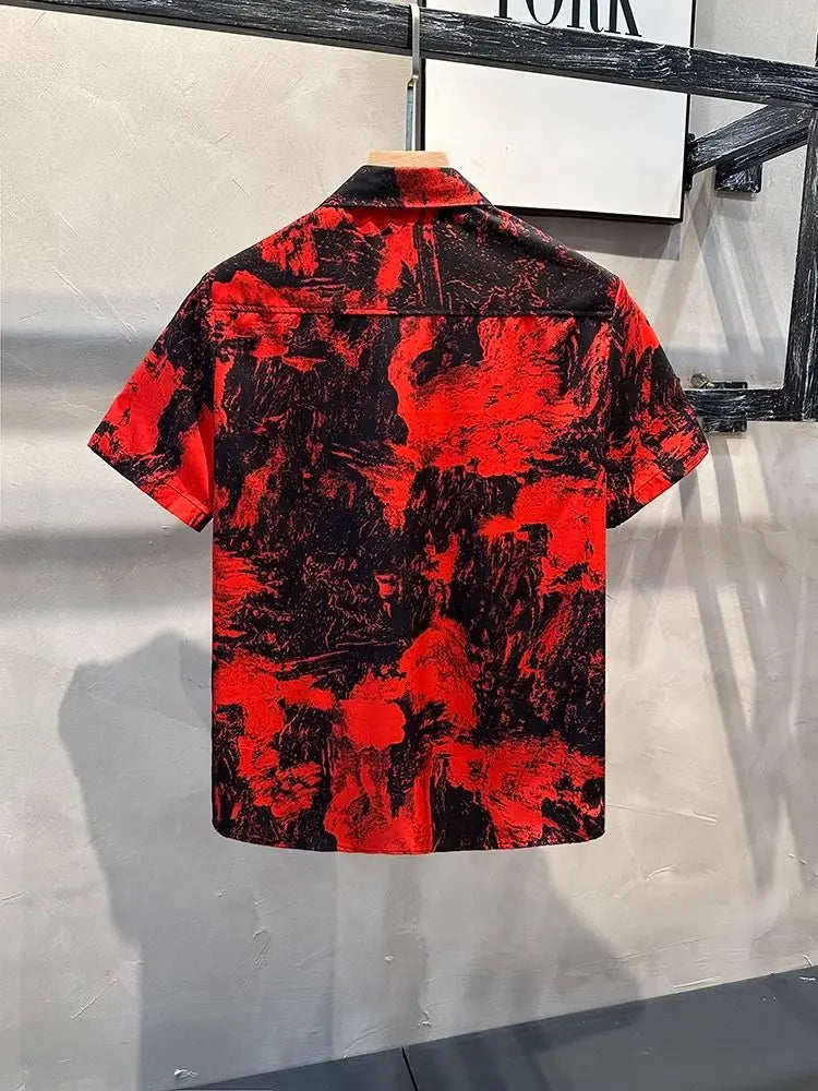 Thin Style Men's Loose Casual Short-sleeved Shirt