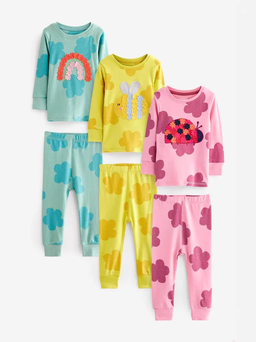 Baby Girls Pajamas Sets Kids Animal Tops+Pant Underwear Suit Sleep Wear New Pyjama 2025 Spring Autumn Children's Pjs Clothing