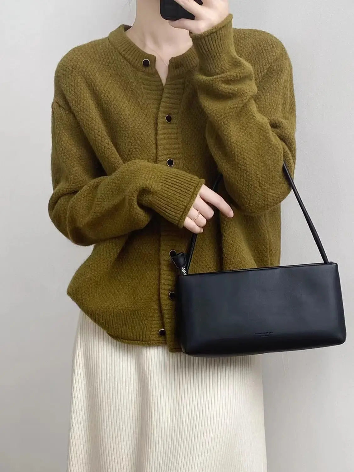 Sweater Coat for Women Autumn Winter New Collection High-End Loose Knit Cardigan