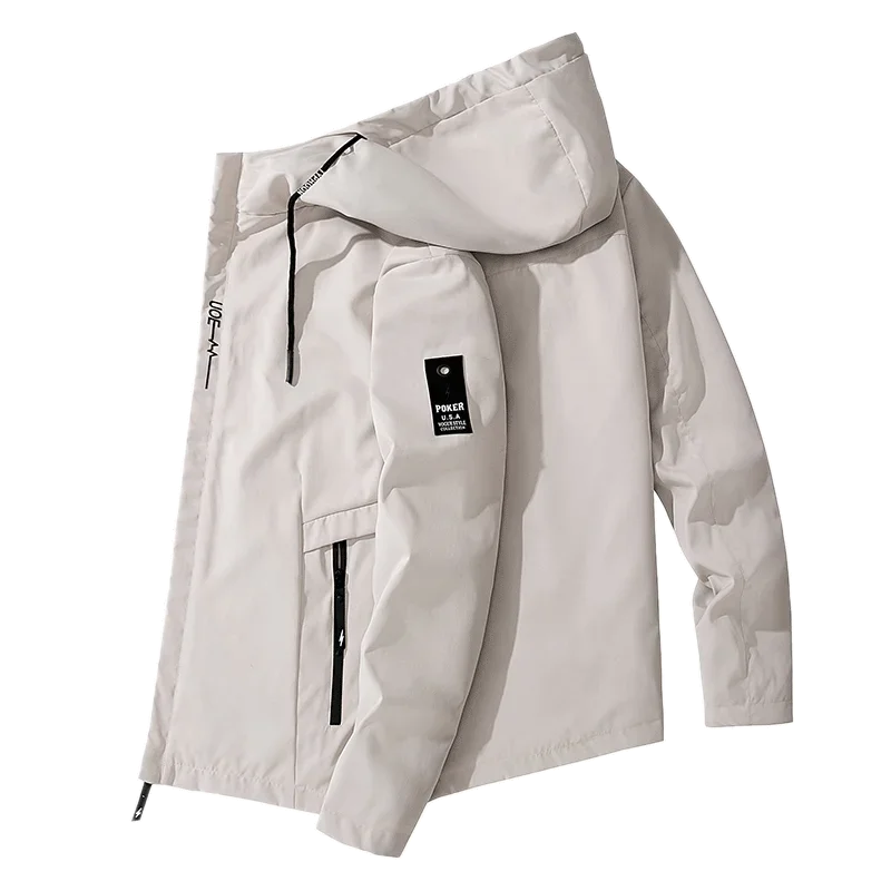 Men Hooded Jacket Autumn Thin Breathable Fashion Casual Coat Long Sleeve Outwear Sportswear Mens Streetwear Windbreaker Top