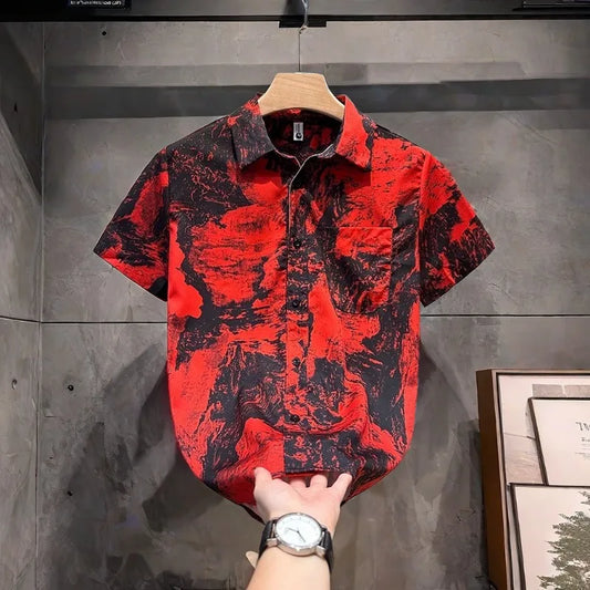 Thin Style Men's Loose Casual Short-sleeved Shirt