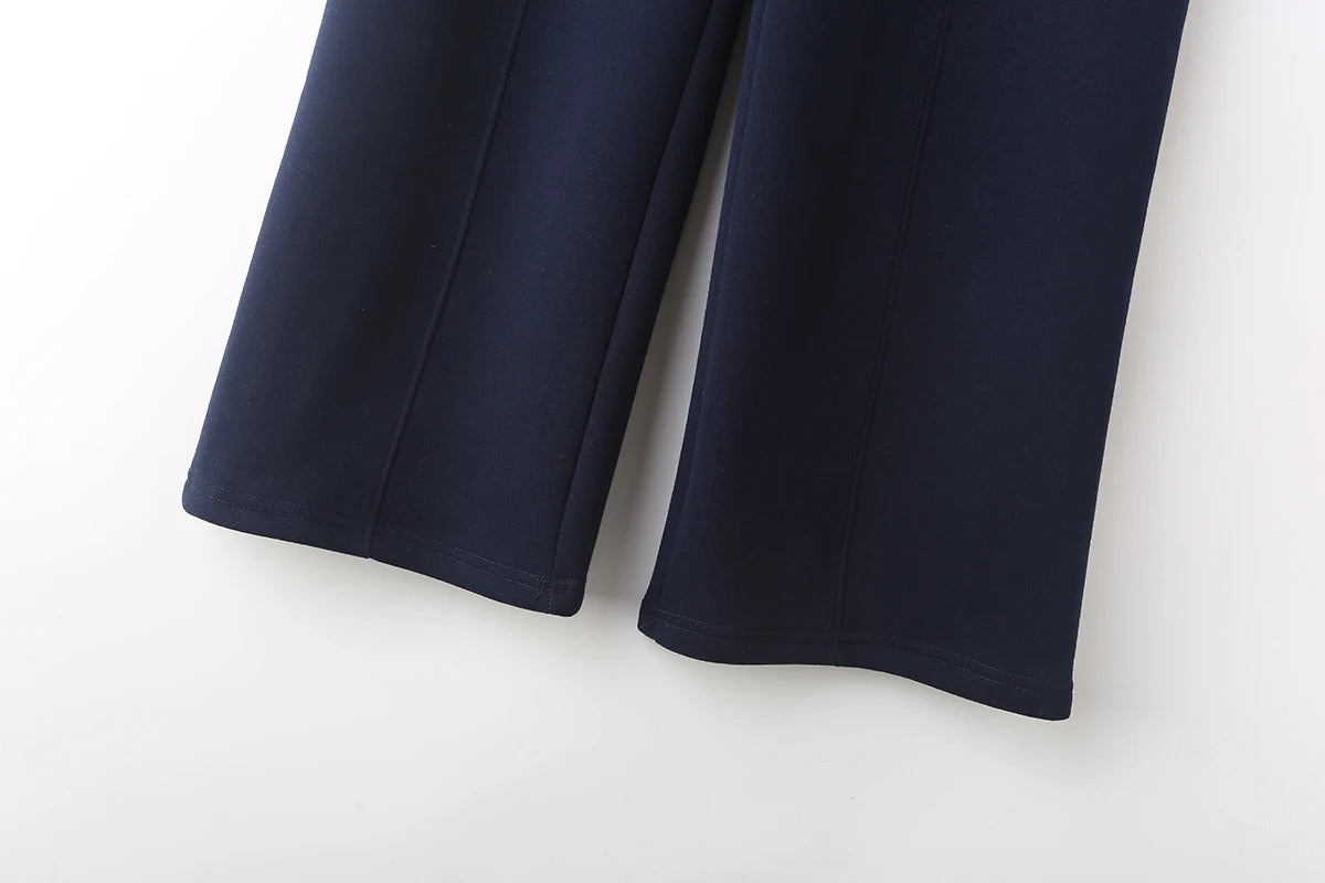 TRAFZR Cotton Zipper Cardigan Sets To Woman 2024 Tracksuit Suits Baggy Pants Sportswear Women Sweater 2 Piece Set Women Outfits
