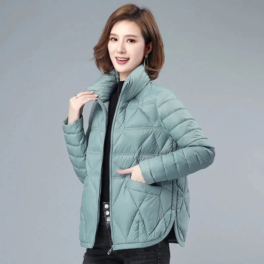 Women's Loose Casual Winter Padded Coat, Lightweight, Short Down, Cotton Jacket, Female, New Fashion, Large Size, Autumn, 2024