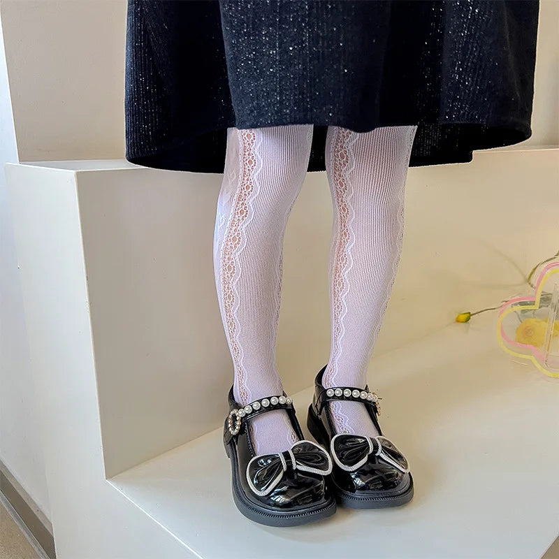 Girls Tights Princess Fishnet Cotton Baby Girl's One-Piece Pantyhose Baby Spring Summer New Style Trousers Lace Stocking
