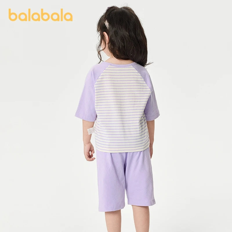 Balabala Pajama Sets Boys GirlsThin 2025 Summer New Air-conditioned Clothing Home Wear for Young and Older Children Parent-Child