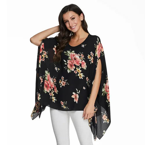 BHflutter Blusas Mujer de Moda 2018 Blouse Women Shirt Batwing Sleeve Casual Summer Tops Tees Solid Chiffon Blouses Plus Size