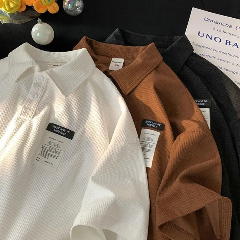 Polo Shirt Short Sleeve Men's Summer American Style Loose Couple T-shirt Japanese Trendy Brand Half Sleeve