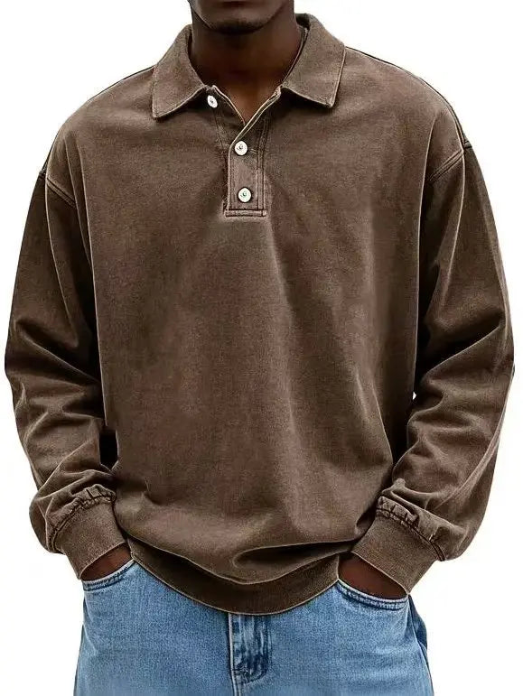 2025 Men Long Sleeve Polo Shirts Mens Breathable Tees Casual Golf Polo Shirt Work T-Shirt Pullover Tops Man Bottoming Polo Shirt