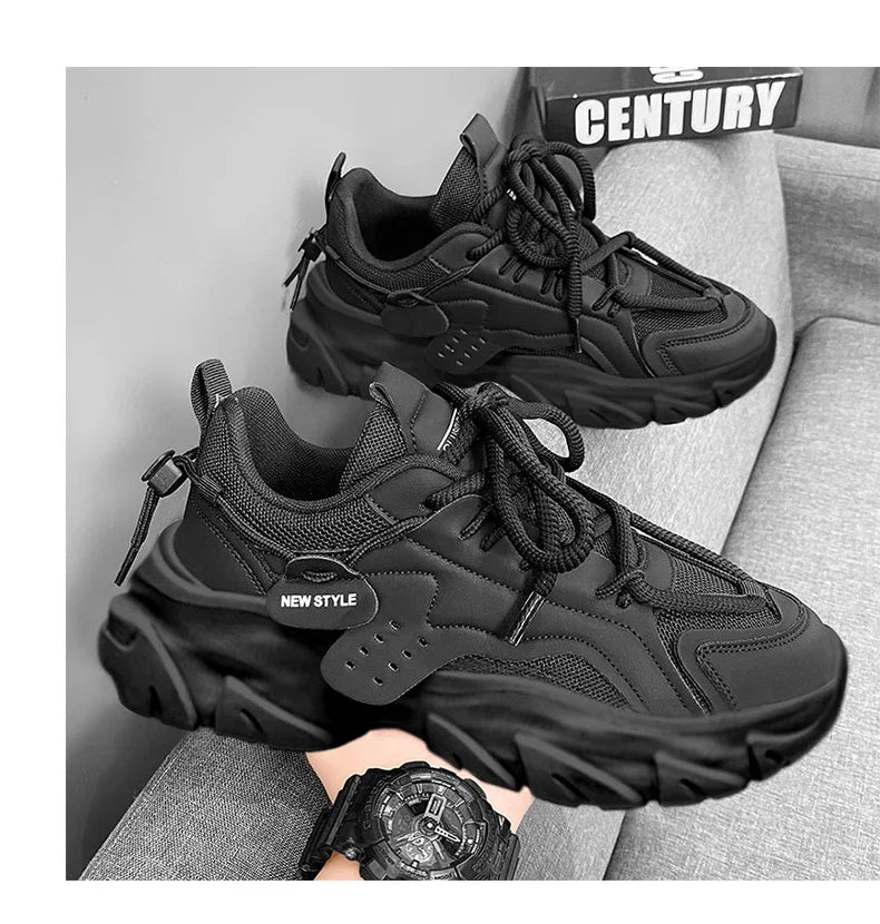 Men's Thick Sole Sport Shoes Simple Fashionable Casual Sneaker High Quality Rubber Plastic Male Athletic Shoes Chunky Sneakers