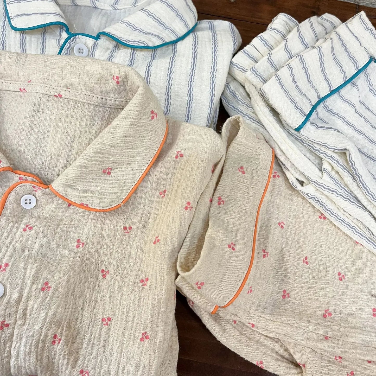 Pajama Sets New Spring Autumn Season Pure Cotton Gauze Baby Long Sleeved Girl Boys Childrens Clothing Sleepwear