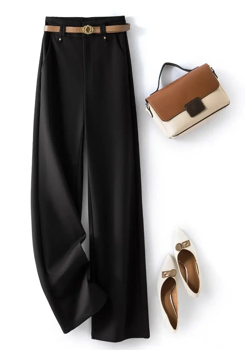 Women's Pants Work Dress Office Tailoring Fluid Female Trousers Wide Leg Straight New in Clothing G Aesthetic Trends 2024 Slacks