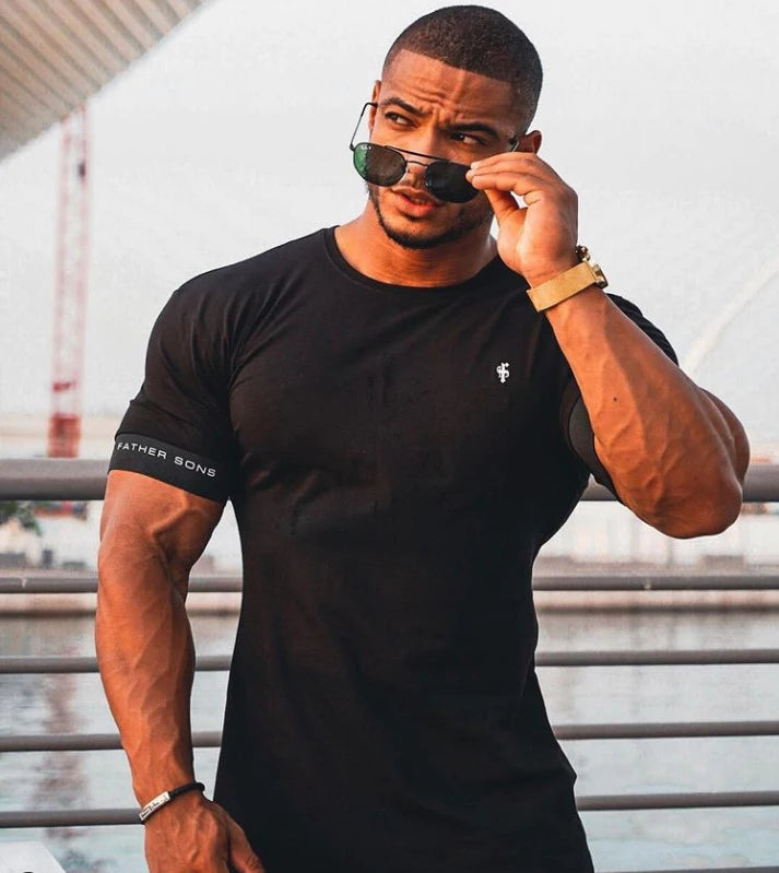 Fitness Sports Long Sleeve T Shirt Men Slim Breathable Casual Elastic Training Coat Spring And Autumn New Style