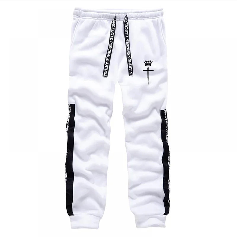 Cross Crown Print Sweatshirts Sweatpants High Quality Street Fashion Tracksuit 2025 Fall/winter Men's Sportswear 2pcs Set