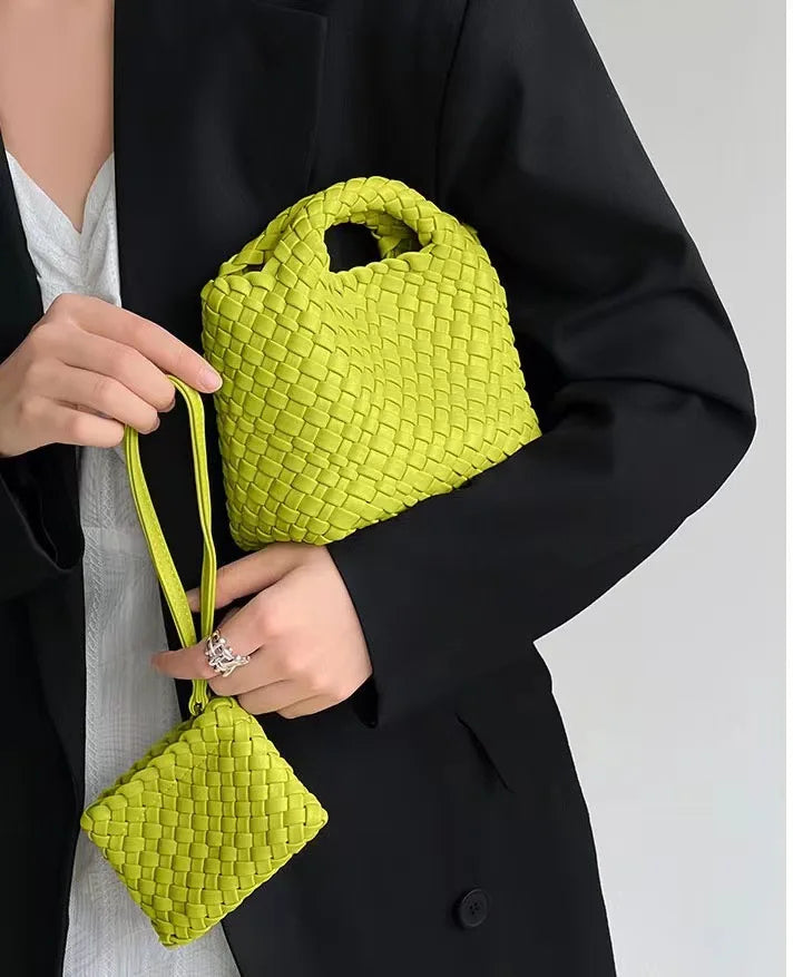 Hanrted Woven  Buet Bag Women's Crossbody Handbag Handheld Basket Bag Sli American Retro Sle Daily Use
