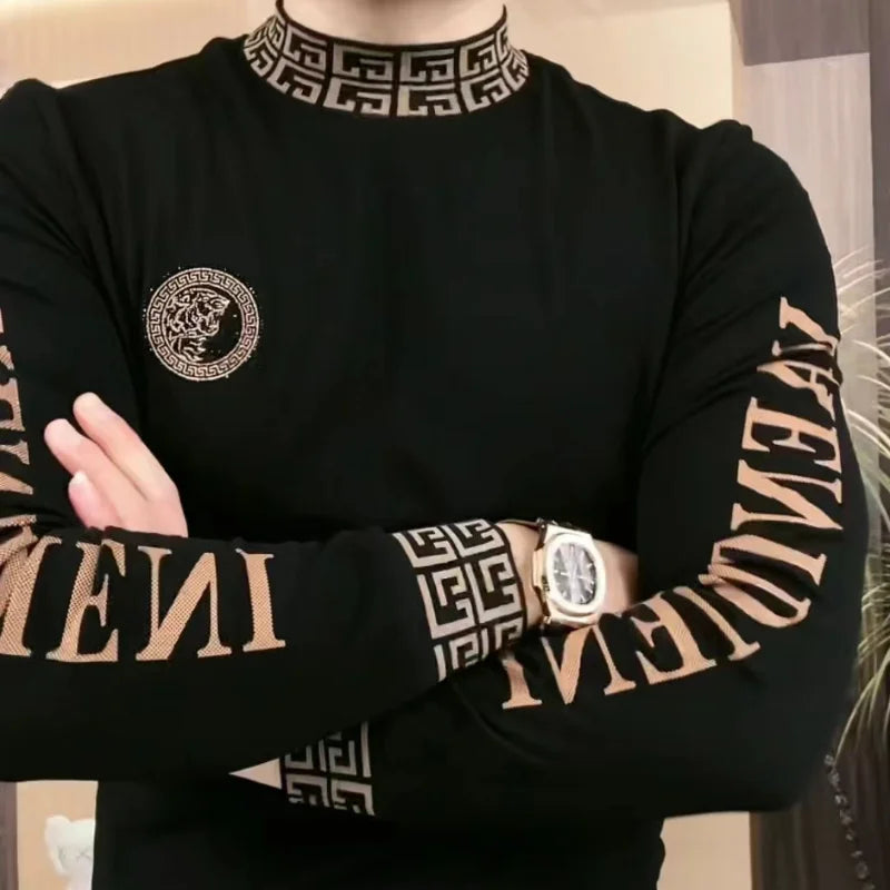 Handsome Base Shirt for Men's Turtleneck Base r Maillard Sports Warm Long-sleeved T-shirt