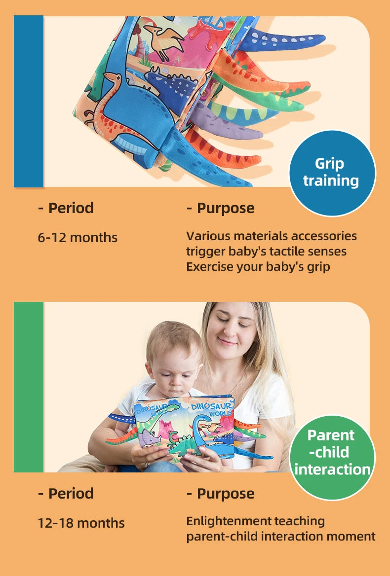 Baby Cloth Book 6 Pages 0-3 Year Old Early Education Parent-child Interaction Baby Toys For 0-3 Year Old Newborn Gifts