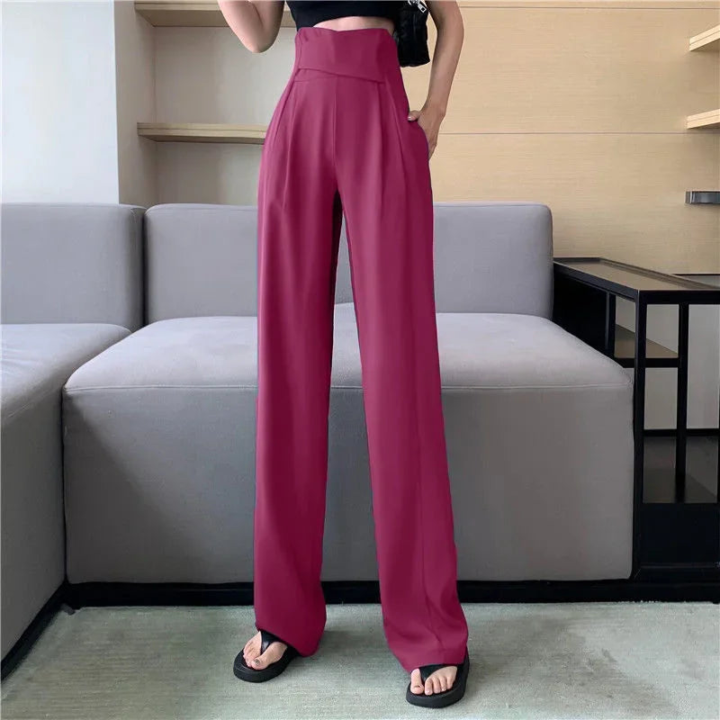Female Pants Work Flare High Waist Clothes Tailoring Office Trousers for Women Black Aesthetic Harajuku Comfortable Stretch G