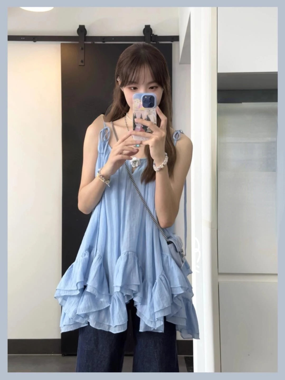 Women Clothes Summer Y2k Tops Sleeveless Solid Vest Irregular Ruffles Loose Camis Fashion Sweet Vintage Tanks 2025 Ropa Mujer