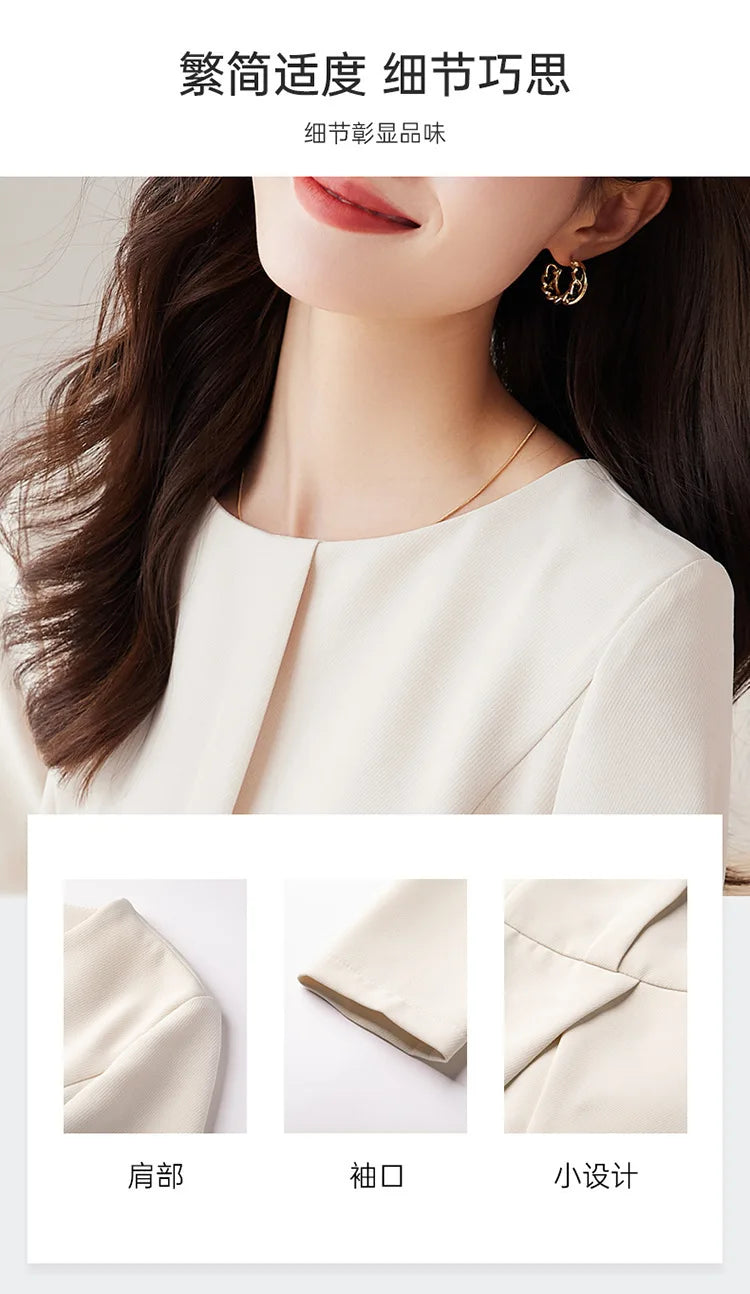 Women's Professional Dresses Suits, Women's Slim Temperament, Hip Dress Skirts, Hosts, Hotel Office Lady Overalls with Belt