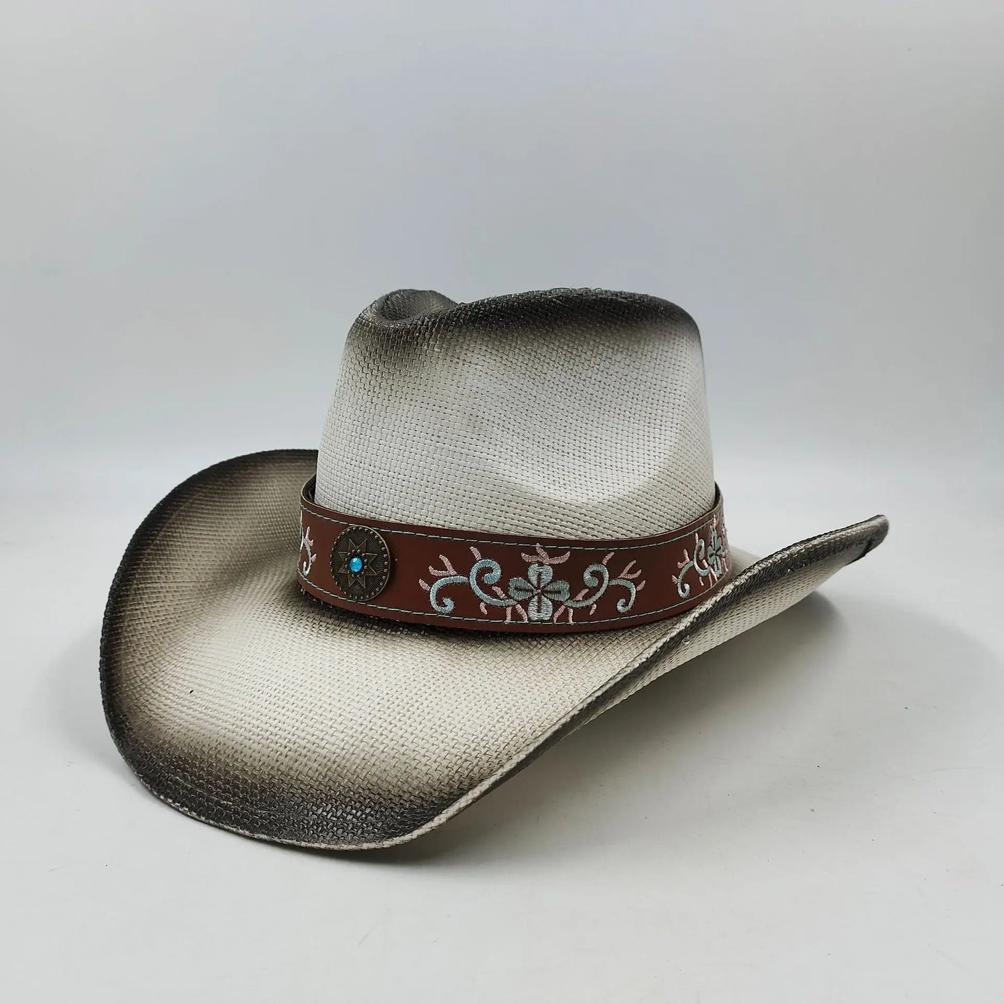 hats straw cowgirl western hat  mexican hat  retro curling hat western cowboy hat outdoor riding hat travel sports hat