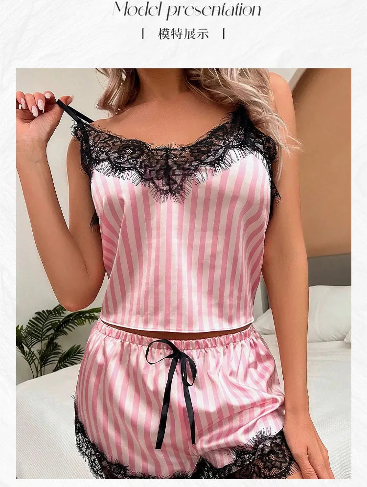 woman Women's Underwear Sleep Lounge Pajama Sets Fun lingerie European American sexy pajamas home clothes two-piece 3-point set