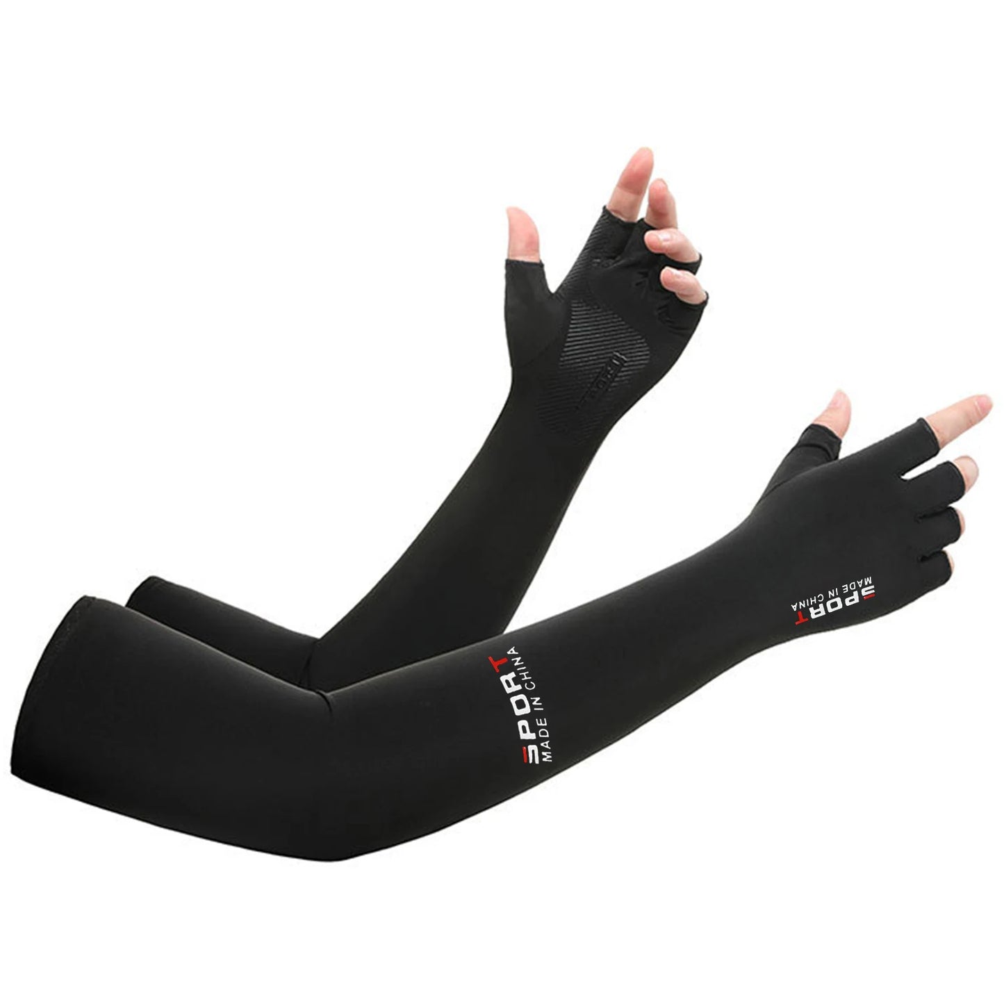 Summer Anti-UV Cooling ‌Ice Silk Arm Sleeves Breathable Stretchy Cover UV Protection Sun Sleeves for Cycling Running Sports