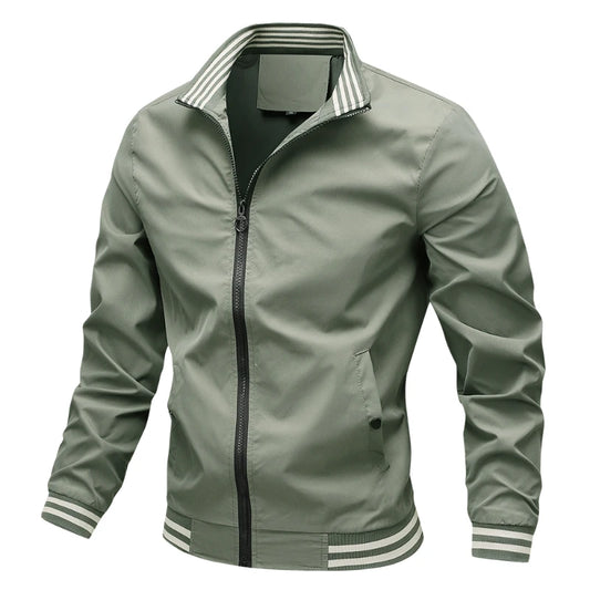 Men's Jacket Spring and Autumn New Korean Edition Fashionable Simple Stand up Collar Versatile Casual Trendy Solid Color Jacket