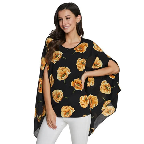 BHflutter Blusas Mujer de Moda 2018 Blouse Women Shirt Batwing Sleeve Casual Summer Tops Tees Solid Chiffon Blouses Plus Size