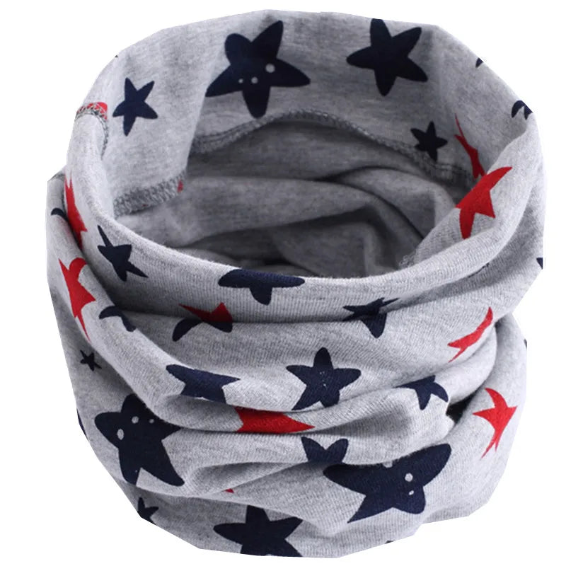 New Autumn Winter Girls 100% Cotton Scarf Children Scarf Bibs LIC Boys Girls O Ring Scarf Lovely Kids Collar Children Bufandas