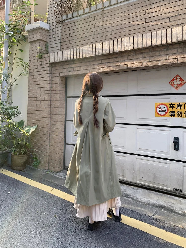2025 Women's Coat Plus Size Mid-Length Jacket British Style Fashionable Temperament Spring Autumn Arrival Windbreaker Outerwear