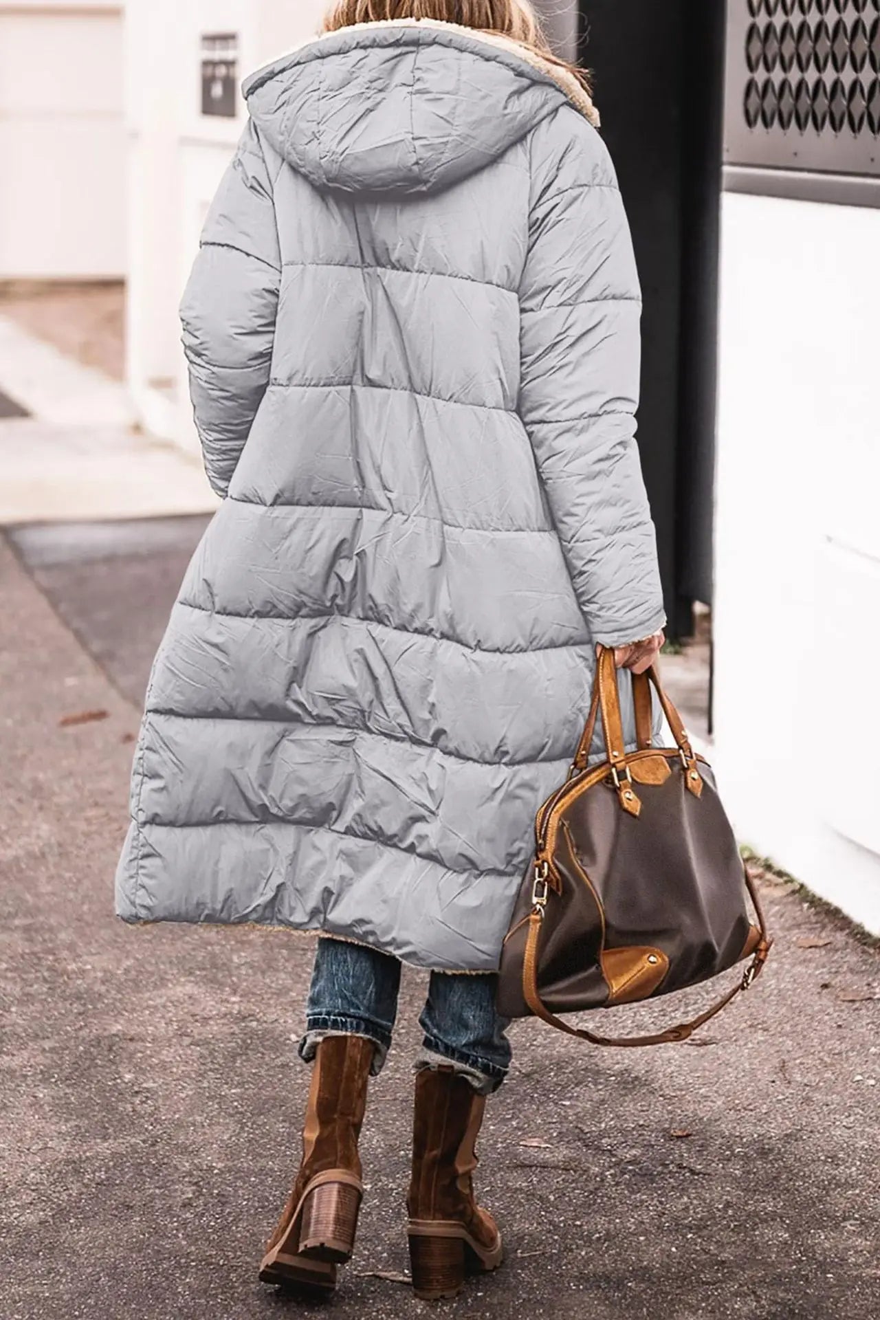 Fashion Women's Coat Winter Hooded Long Sleeve Long Warm Temperament Comfortable Casual Solid Color Ladies Coat