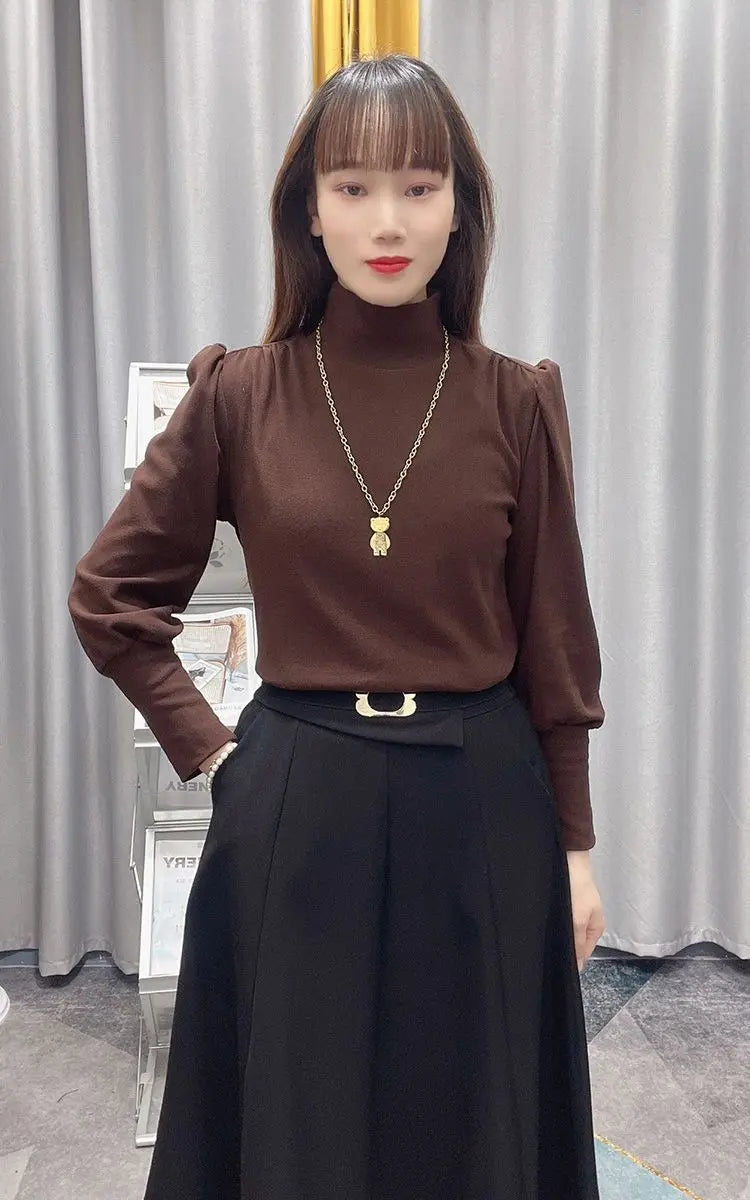 Women Clothing Simplicity All-match Casual Bottoming Shirt Spring Autumn New Long Sleeve Loose Fashion T Shirts Office Harajuku