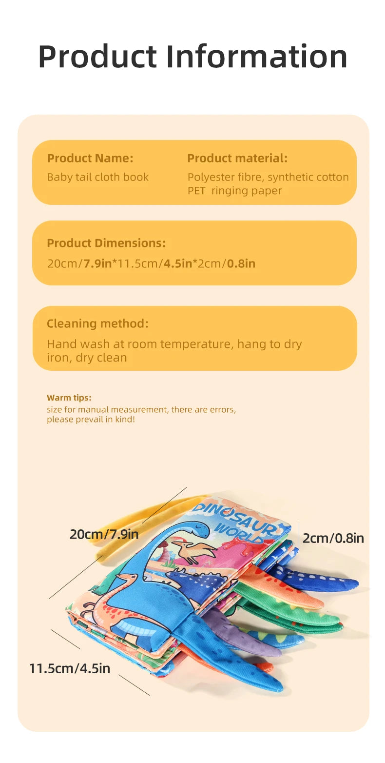 Baby Cloth Book 6 Pages 0-3 Year Old Early Education Parent-child Interaction Baby Toys For 0-3 Year Old Newborn Gifts