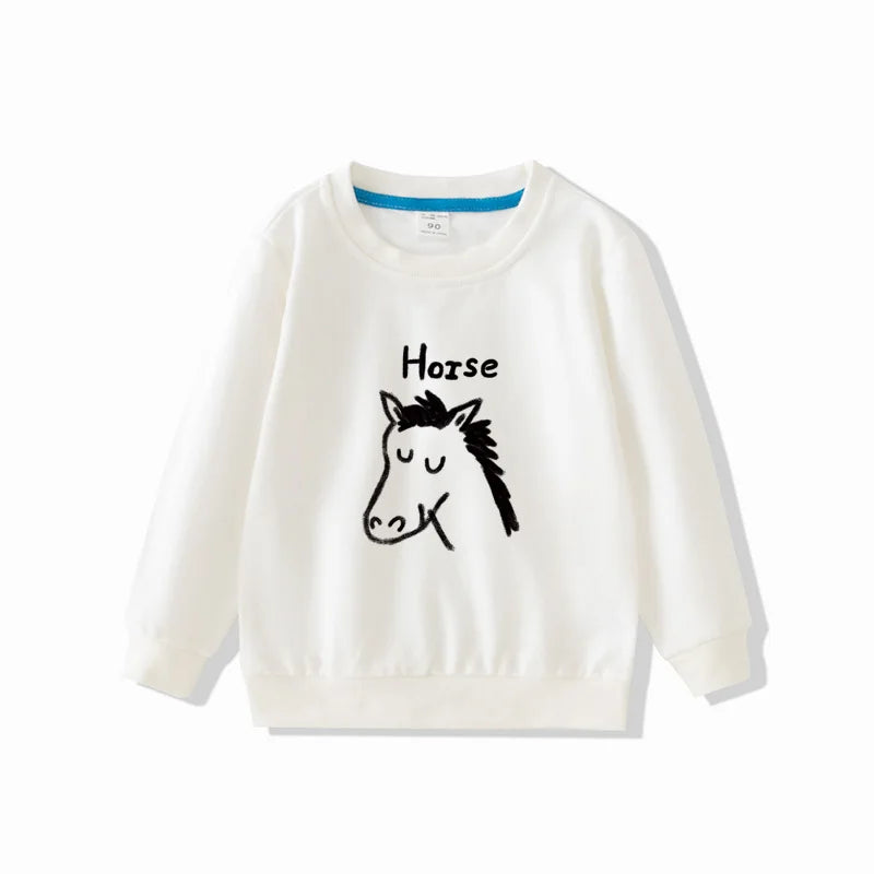 2025 Autumn Boys Girls Sweatshirts Long Sleeve Tops for Kids Children T-shirts Terry Toddler Pullover Baby Outfits Tees Clothing