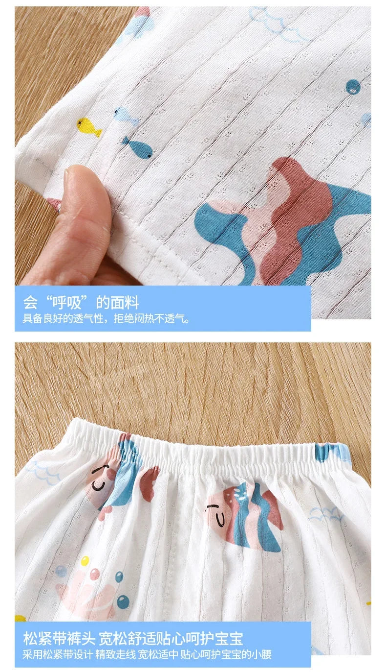 2025 New Summer Children Pajama Set Lightweight Long Sleeved Homewear for Boys Girls Soft Thin Fabric Comfortable Sleepwear