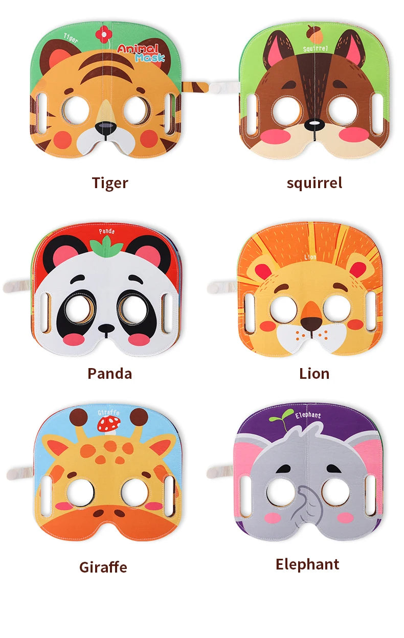 Kids Cloth Book Mask Cloth Book Animal Theme Cute Modeling Baby Toy Character Fun Party Game Birthday Festival Gift